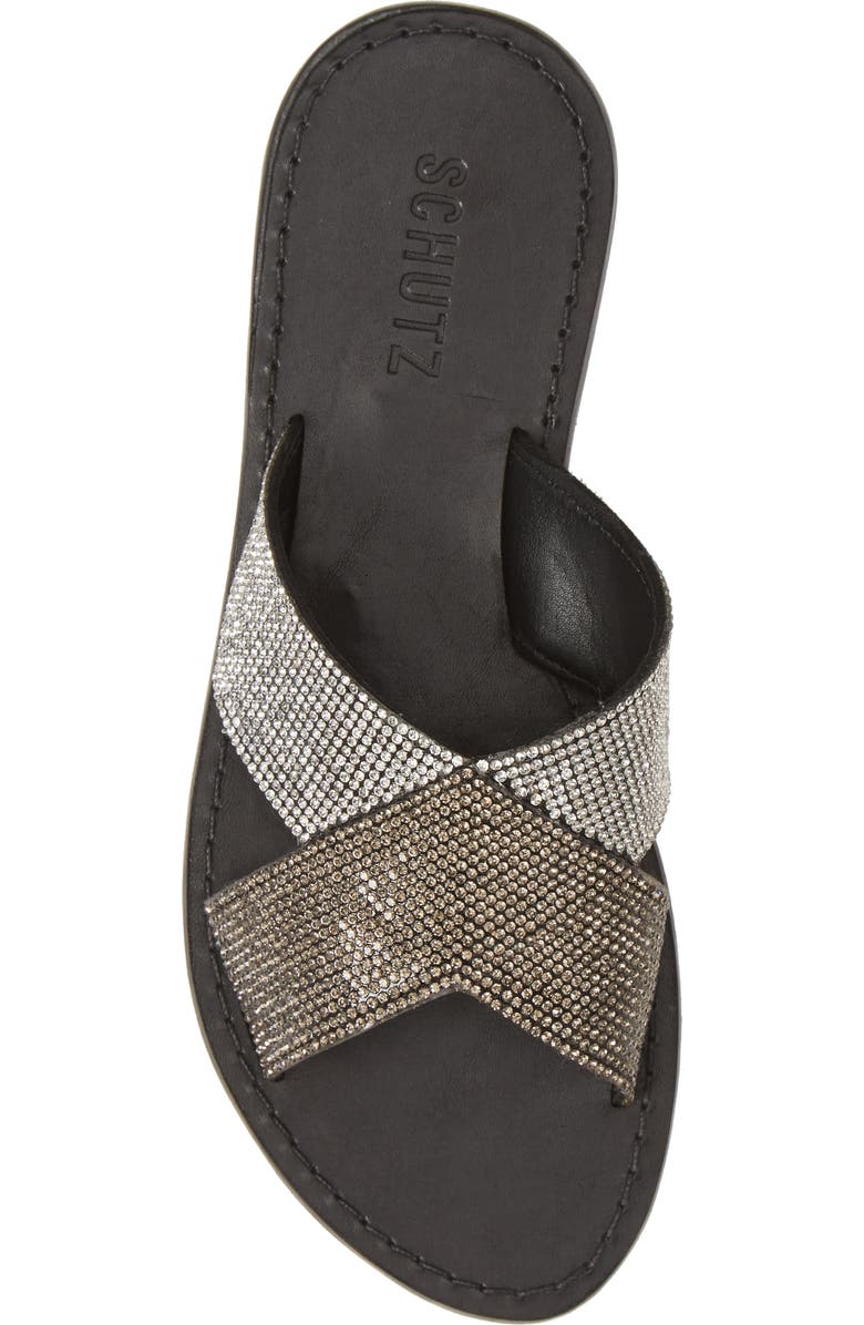 Schutz Amariles Crystal Embellished Slide Sandal, Alternate, color,