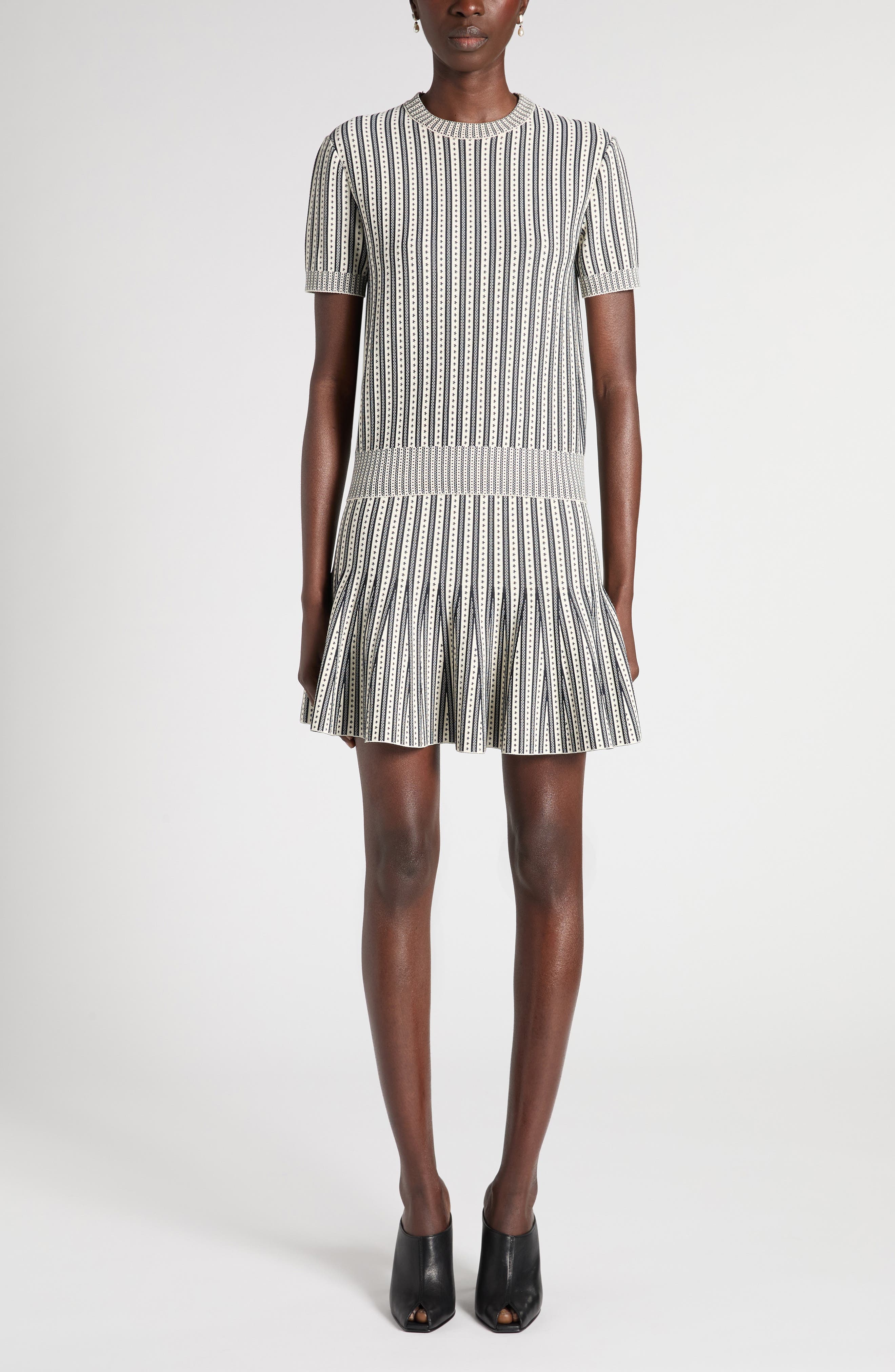 Jacquard Stripe Knit Miniskirt - image 2