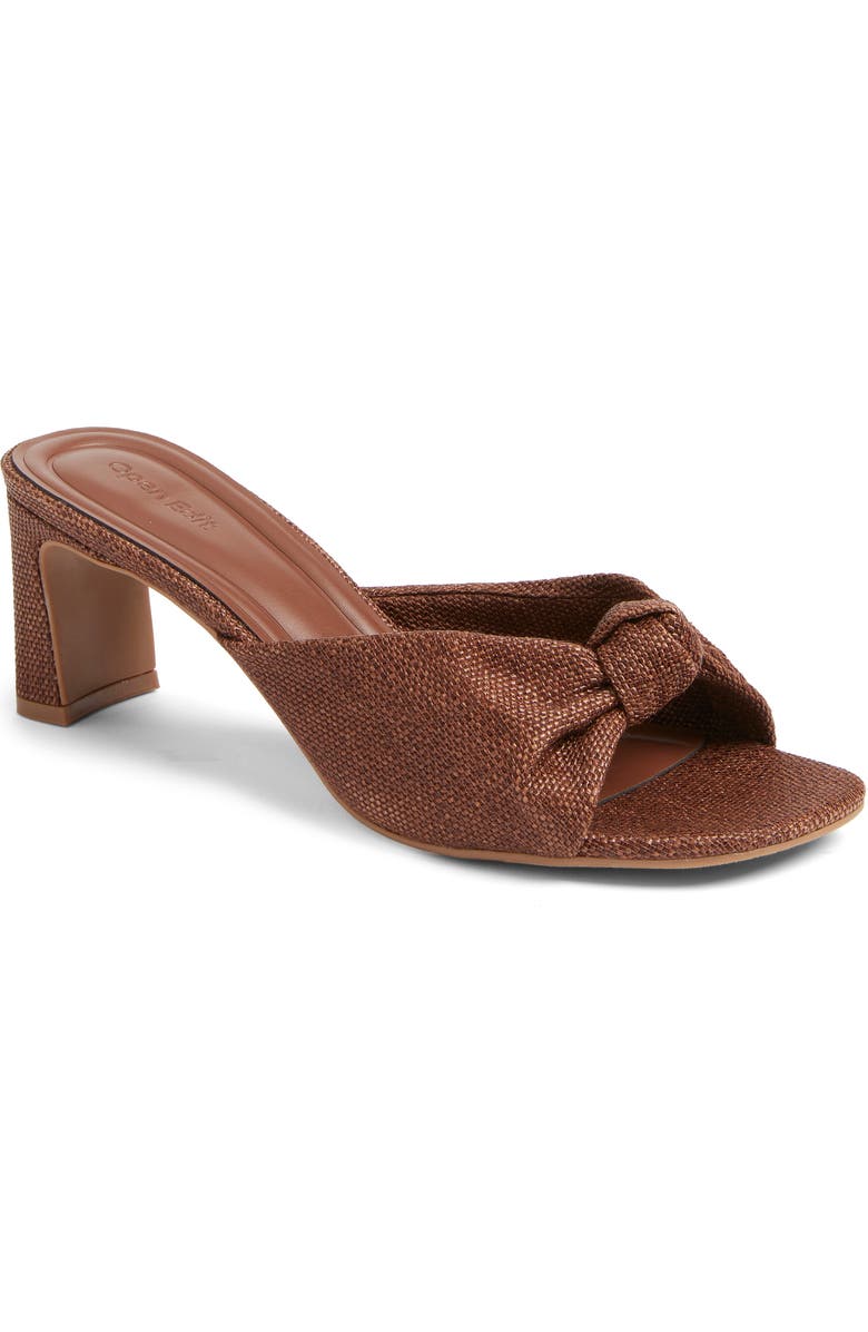 Open Edit Harper Knot Slide Sandal, Main, color, Brown Chocolate