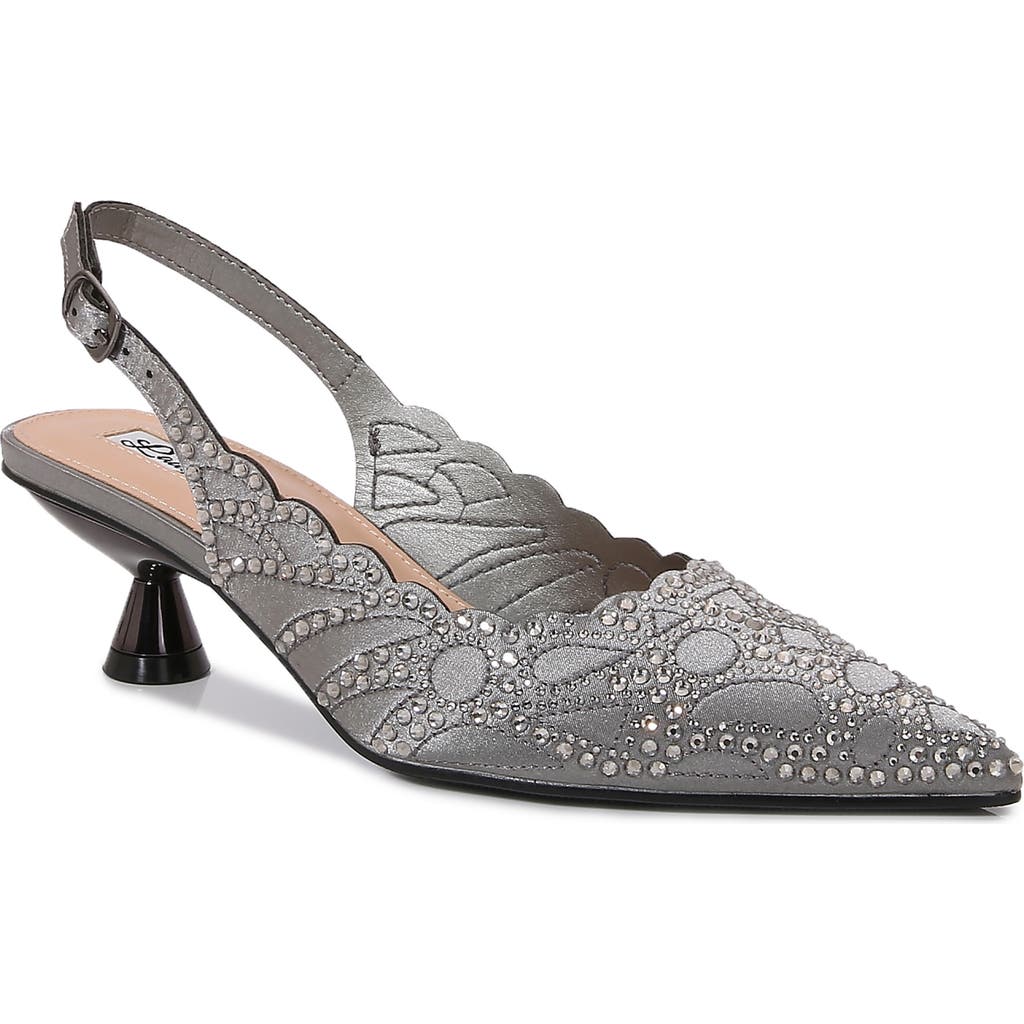 Lady Couture Scallop Top Line Slingback Pump In Gray