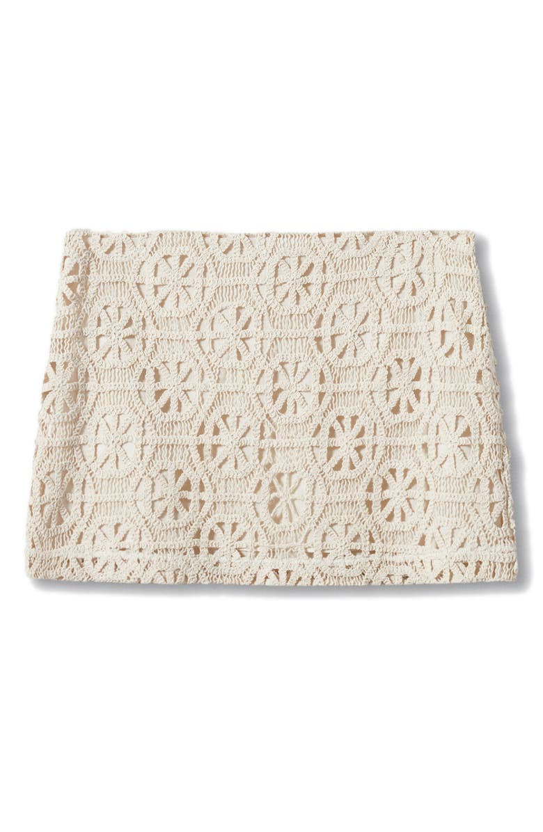 MANGO Crochet Miniskirt, Alternate, color, 