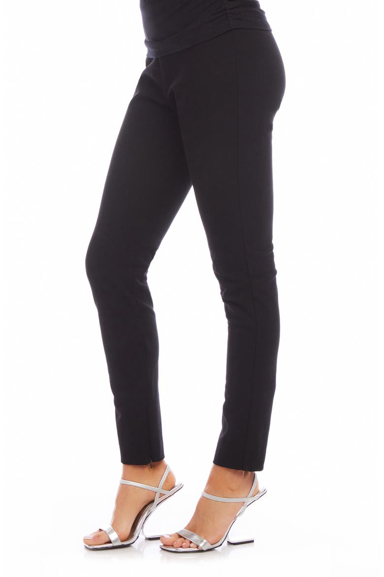 Jane Ankle Zip Twill Slim Straight Leg Pants, Alternate, color, BLACK