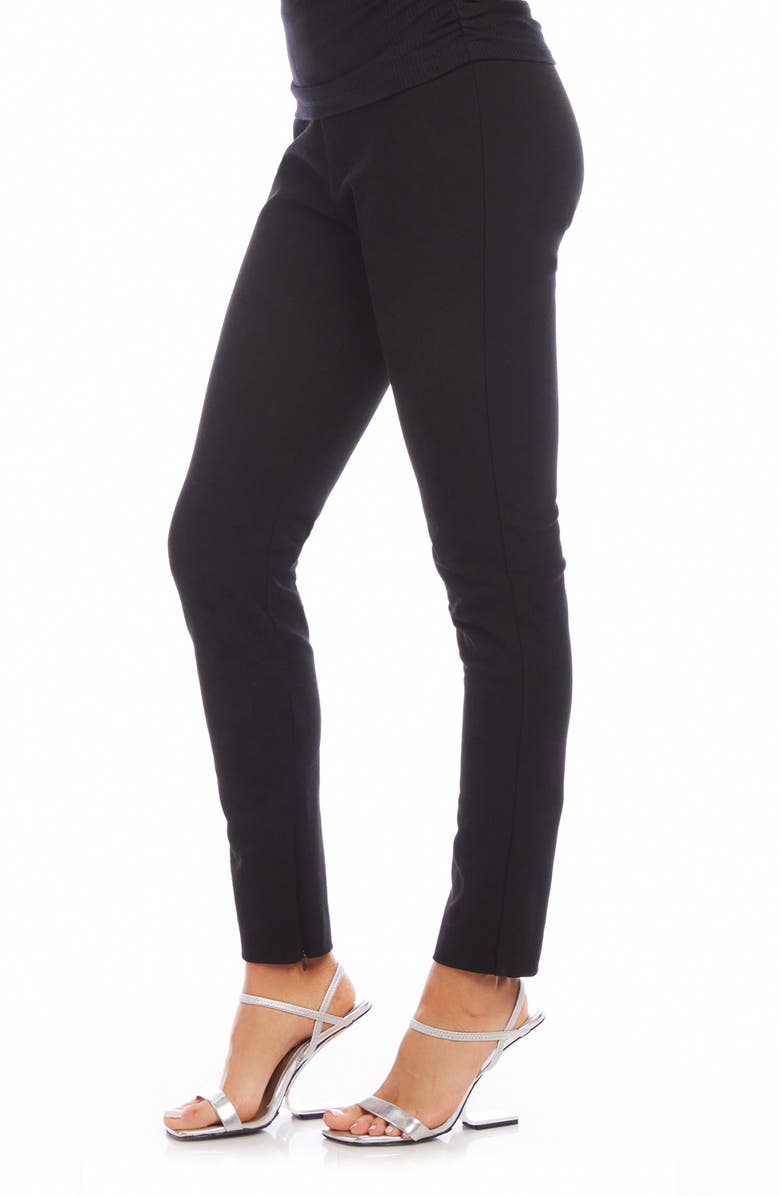 FIFTEEN TWENTY Jane Ankle Zip Twill Slim Straight Leg Pants, Alternate, color, Black