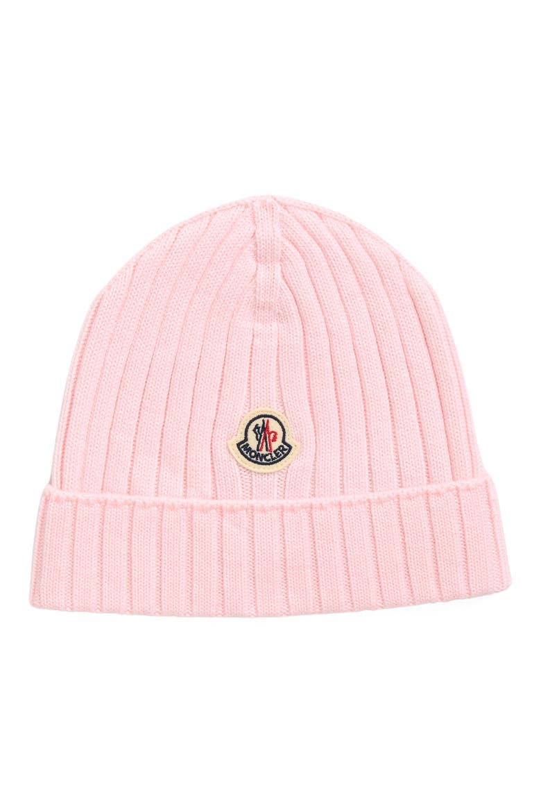 Ribbed Virgin Wool Beanie, Main, color, PINK