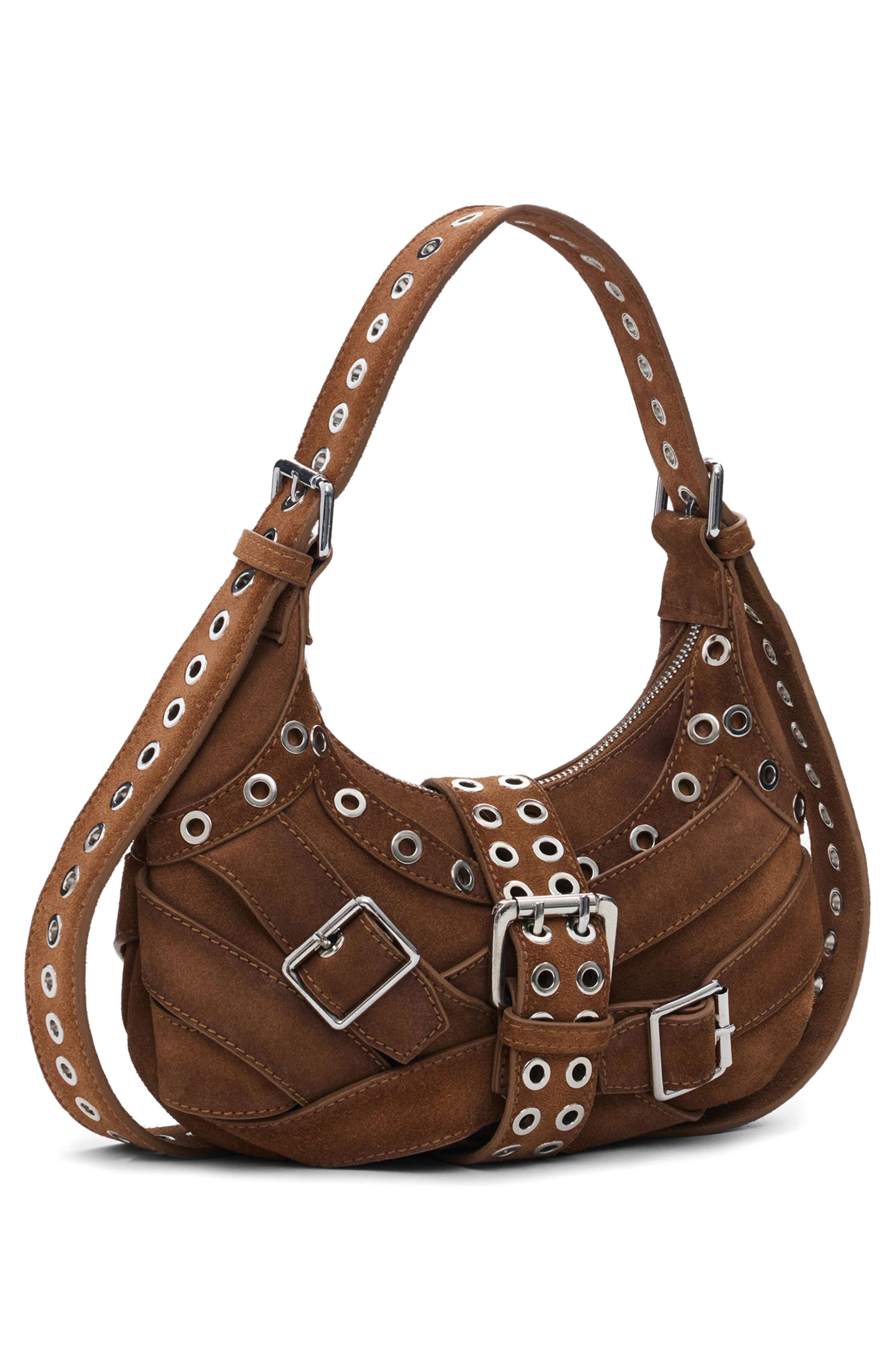 Desigual Grommet Trim Faux Leather Shoulder Bag, Alternate, color, 