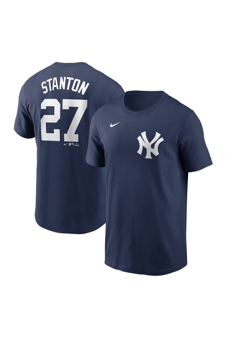Men's Nike Giancarlo Stanton Navy New York Yankees Fuse Name & Number T-Shirt, Main, color, Navy