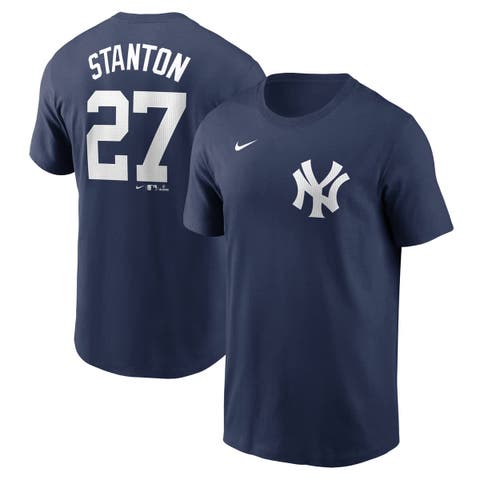 Men
s Nike Giancarlo Stanton Navy New York Yankees Fuse Name 
Number T-Shirt