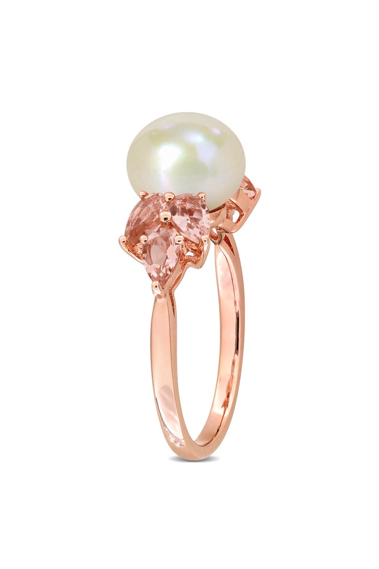 Cultured Pearl & Morganite Cocktail Ring 14k, Alternate, color, Morganite