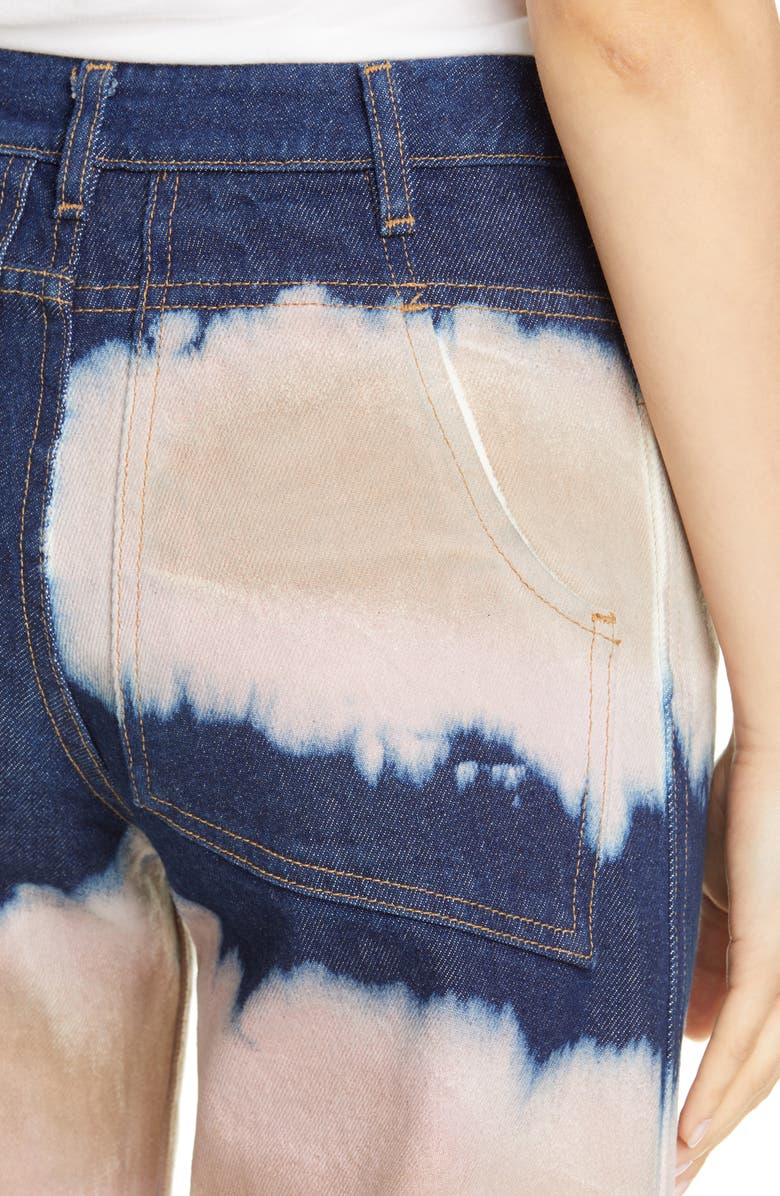 Eckhaus Latta Dyed Wide Leg Jeans, Alternate, color,
