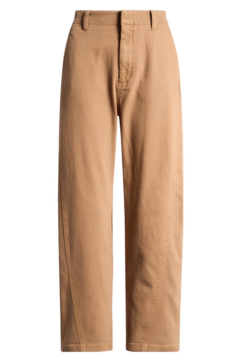 Twisted Leg Cotton Blend Pants, Alternate, color, BROWN BEAR
