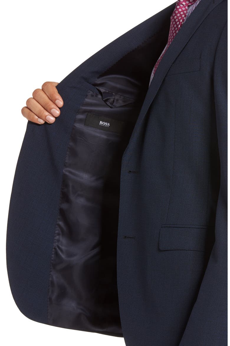 Reyno/Wave 12 Extra Trim Fit Houndstooth Wool Suit, Alternate, color, NAVY