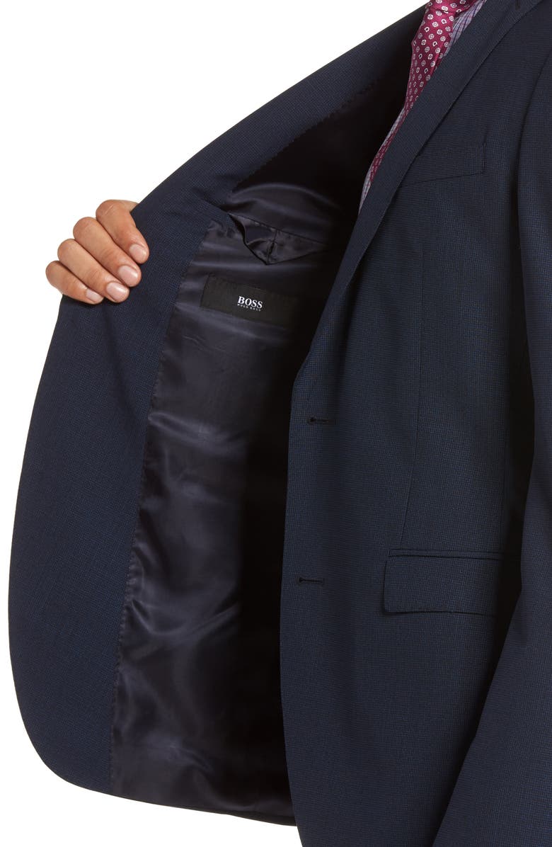 BOSS Reyno/Wave 12 Extra Trim Fit Houndstooth Wool Suit, Alternate, color, 