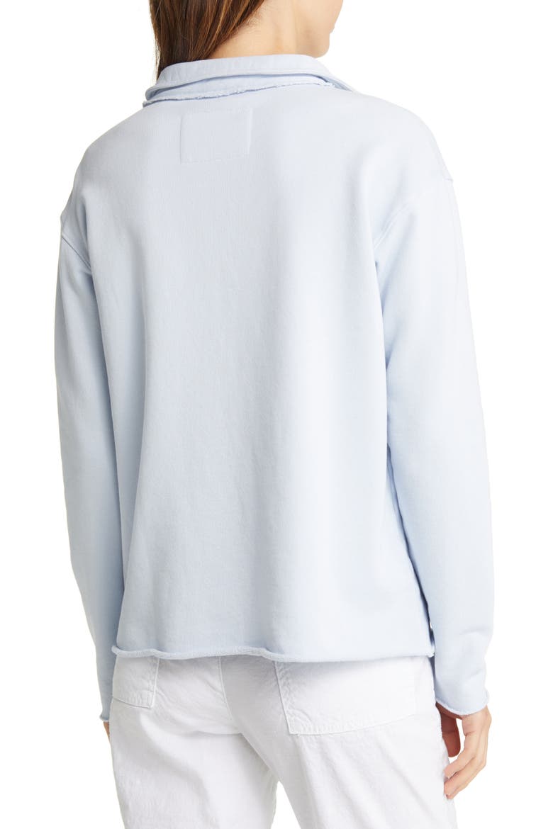 Cotton French Terry Popover Henley Top, Alternate, color, SHIRTING BLUE