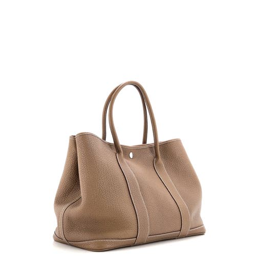 Pre-owned Hermes  Hermes Garden Party Tote Leather 36 In Gray