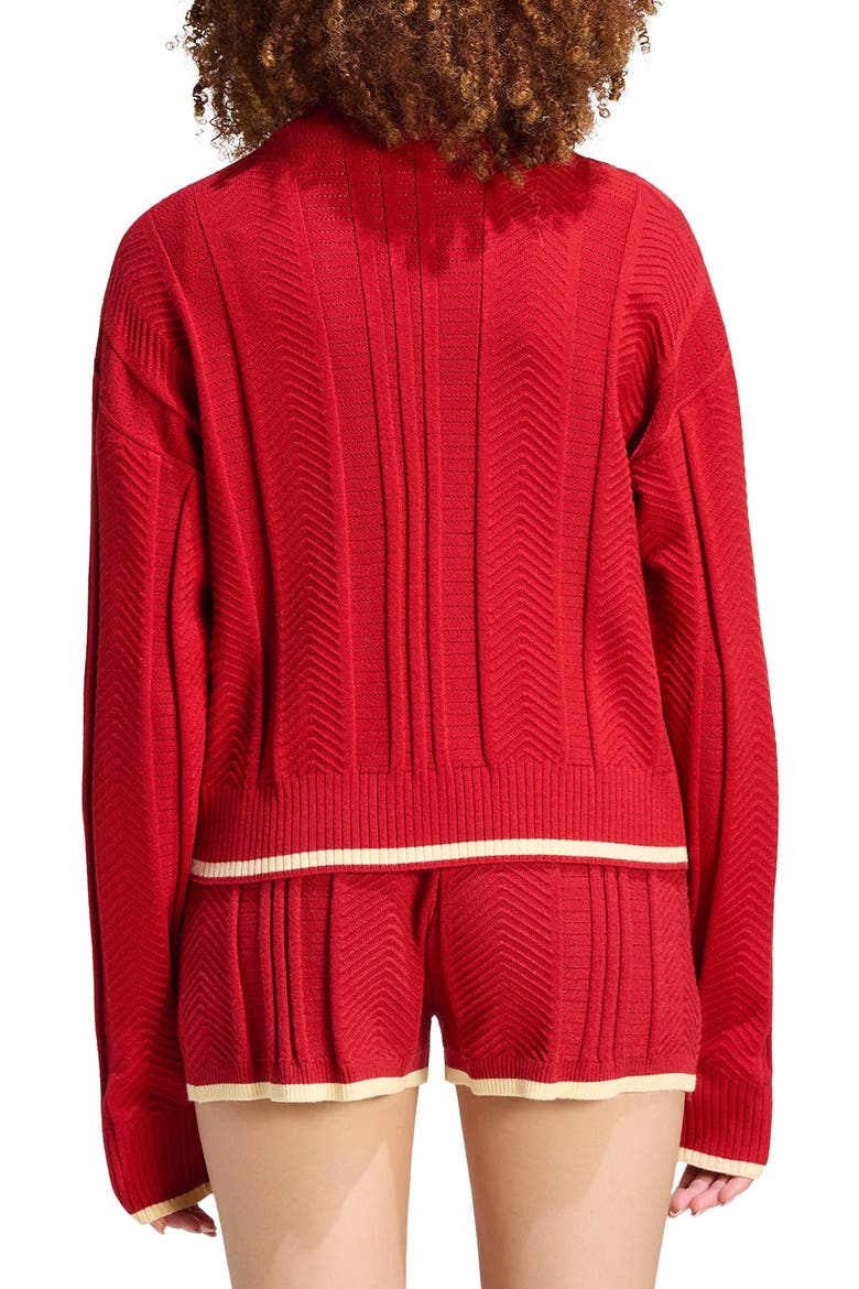 Herringbone Zip Cardigan, Alternate, color, TEAM VICTORY RED