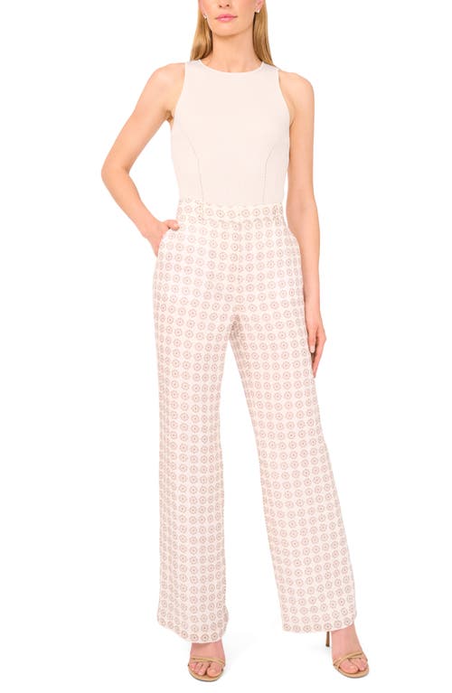 Ted Baker Geo Floral Linen Pants In Pink