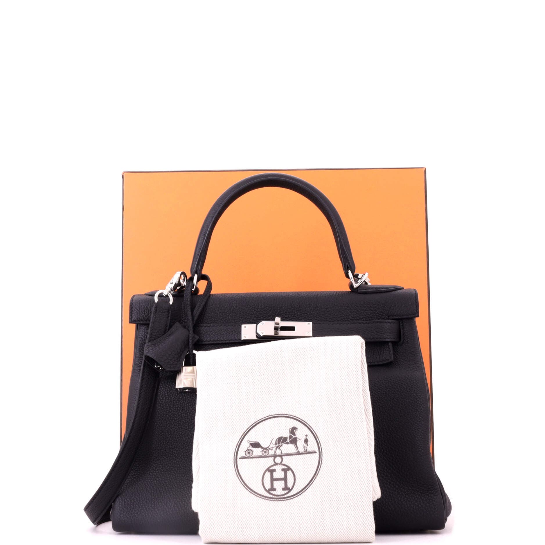 Kelly Handbag Black Togo with Palladium Hardware 28, Alternate, color, Black