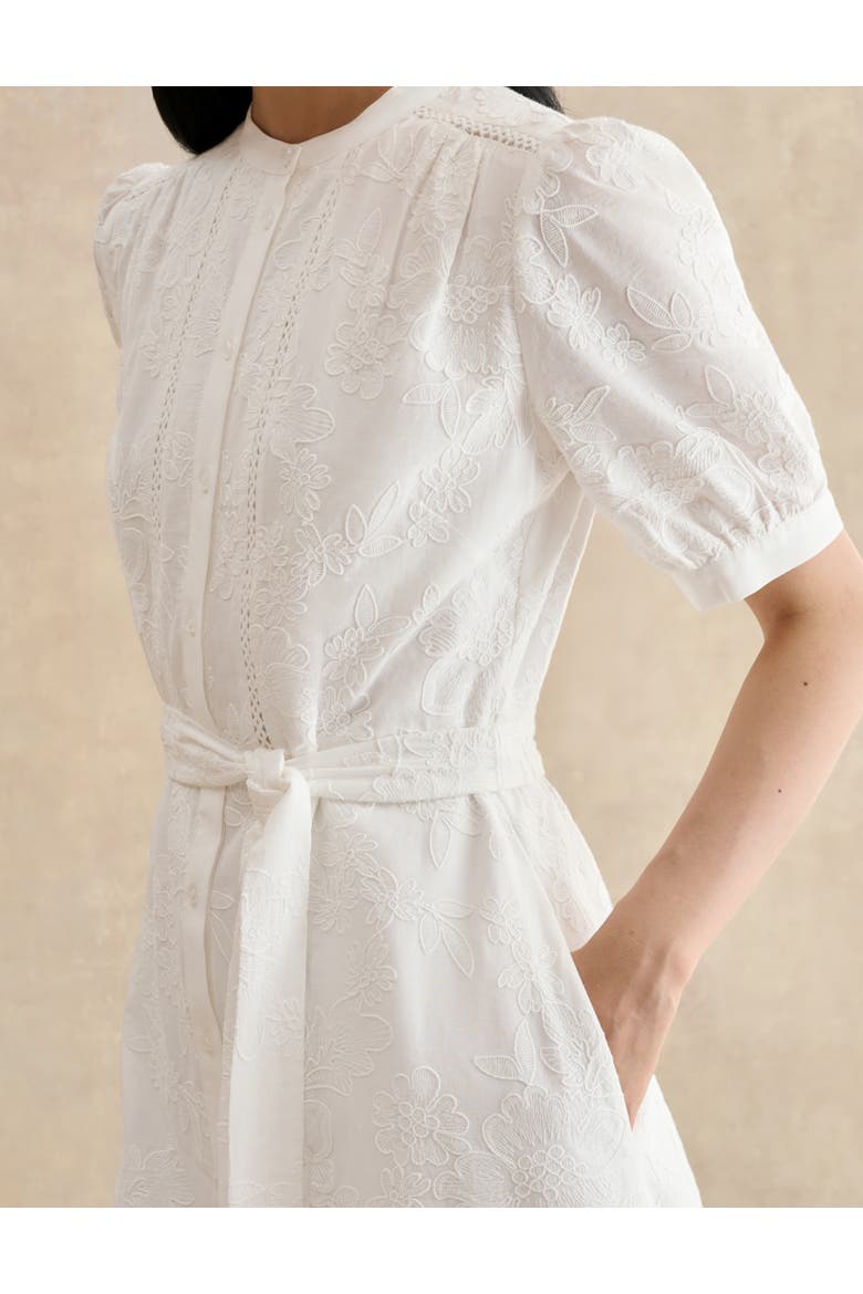 Amani Short Sleeve Midi Dress, Alternate, color, White