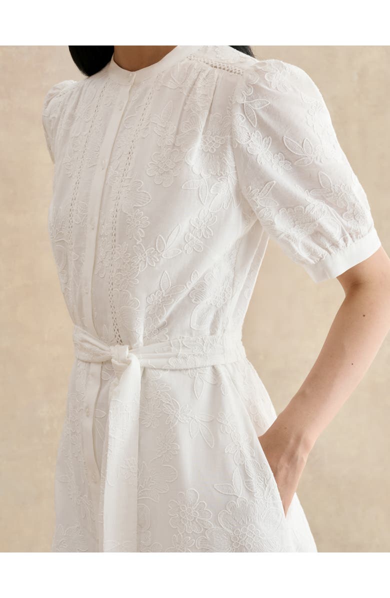 HOBBS LONDON Amani Short Sleeve Midi Dress, Alternate, color, White