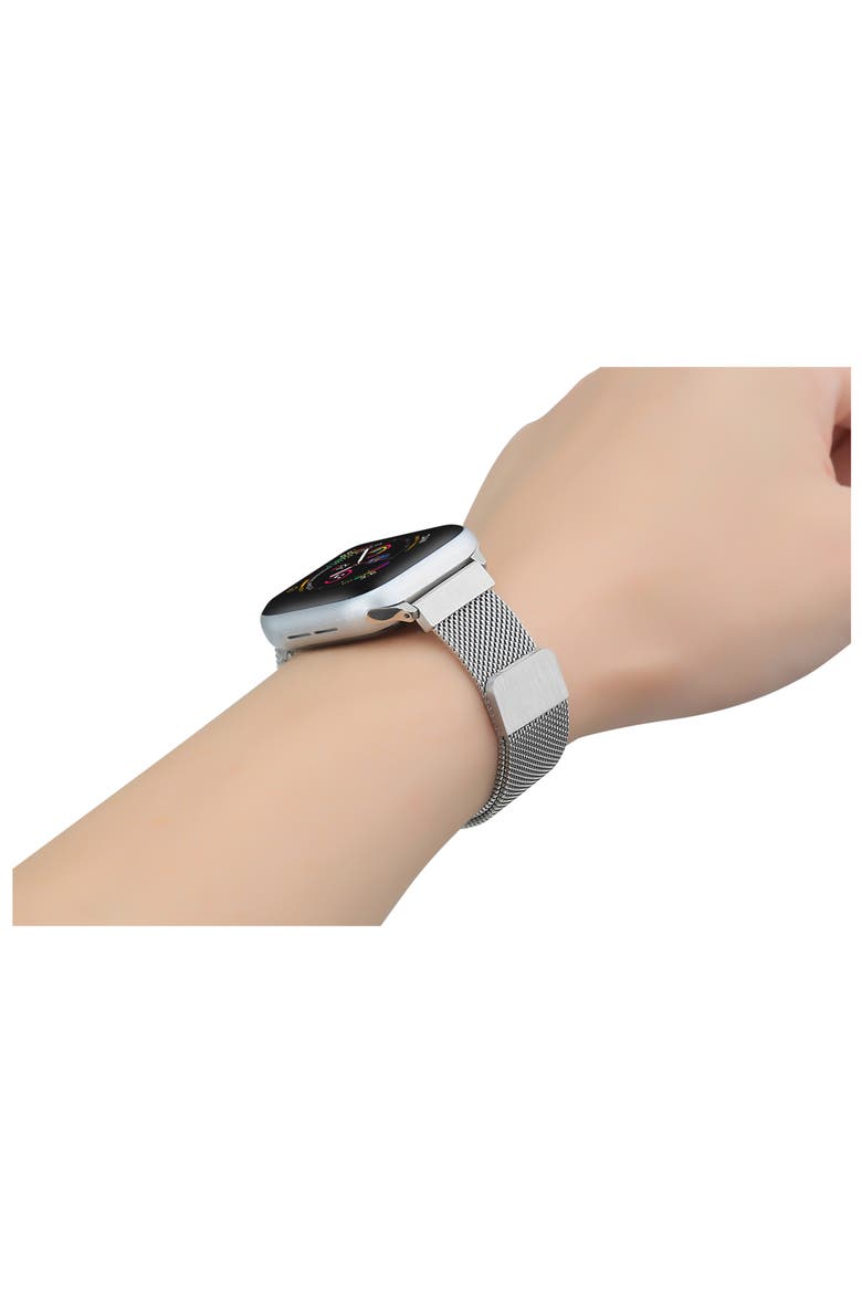Skinny Mesh Apple Watch® Watchband, Alternate, color, SILVER