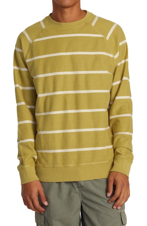 RVCA Vacancy Stripe Sweatshirt in Ochre 