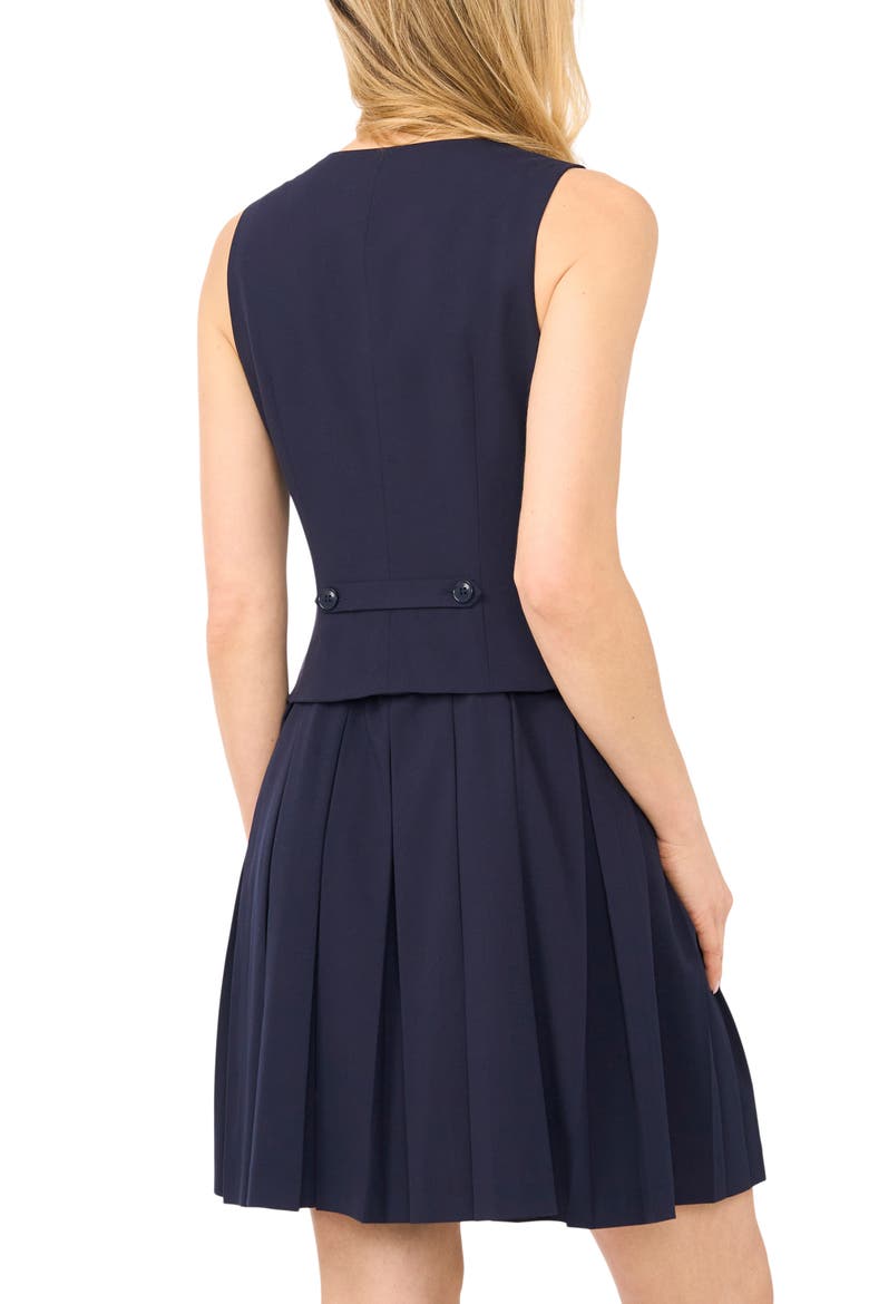 Vest Pleated Dress, Alternate, color, BARITONE BLUE
