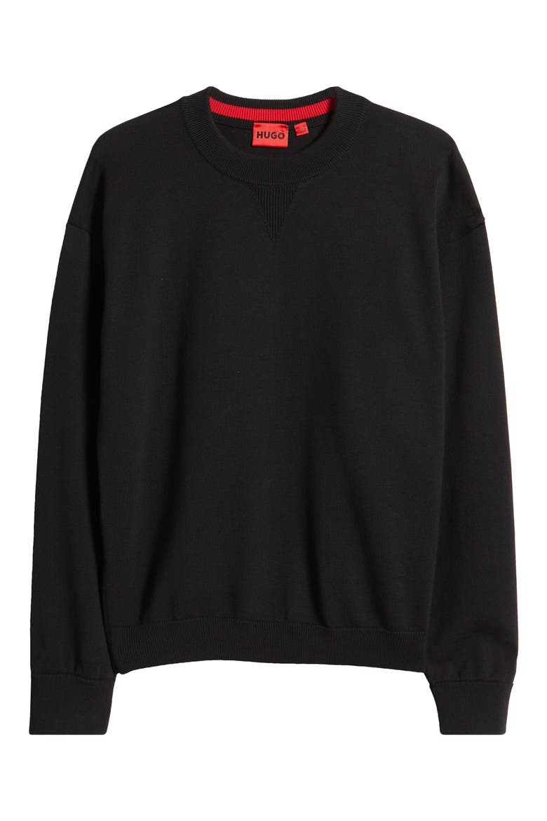 Swart Relaxed Sweater, Alternate, color, BLACK