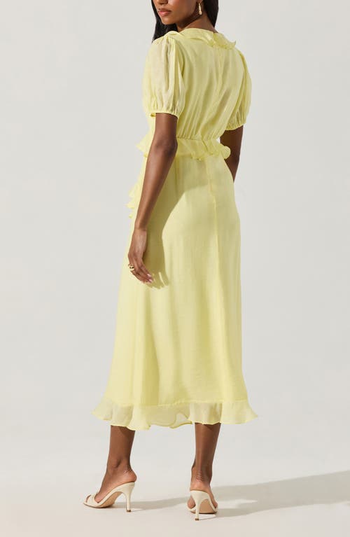 Astr The Label Ruffle Midi Dress In Butter Yellow