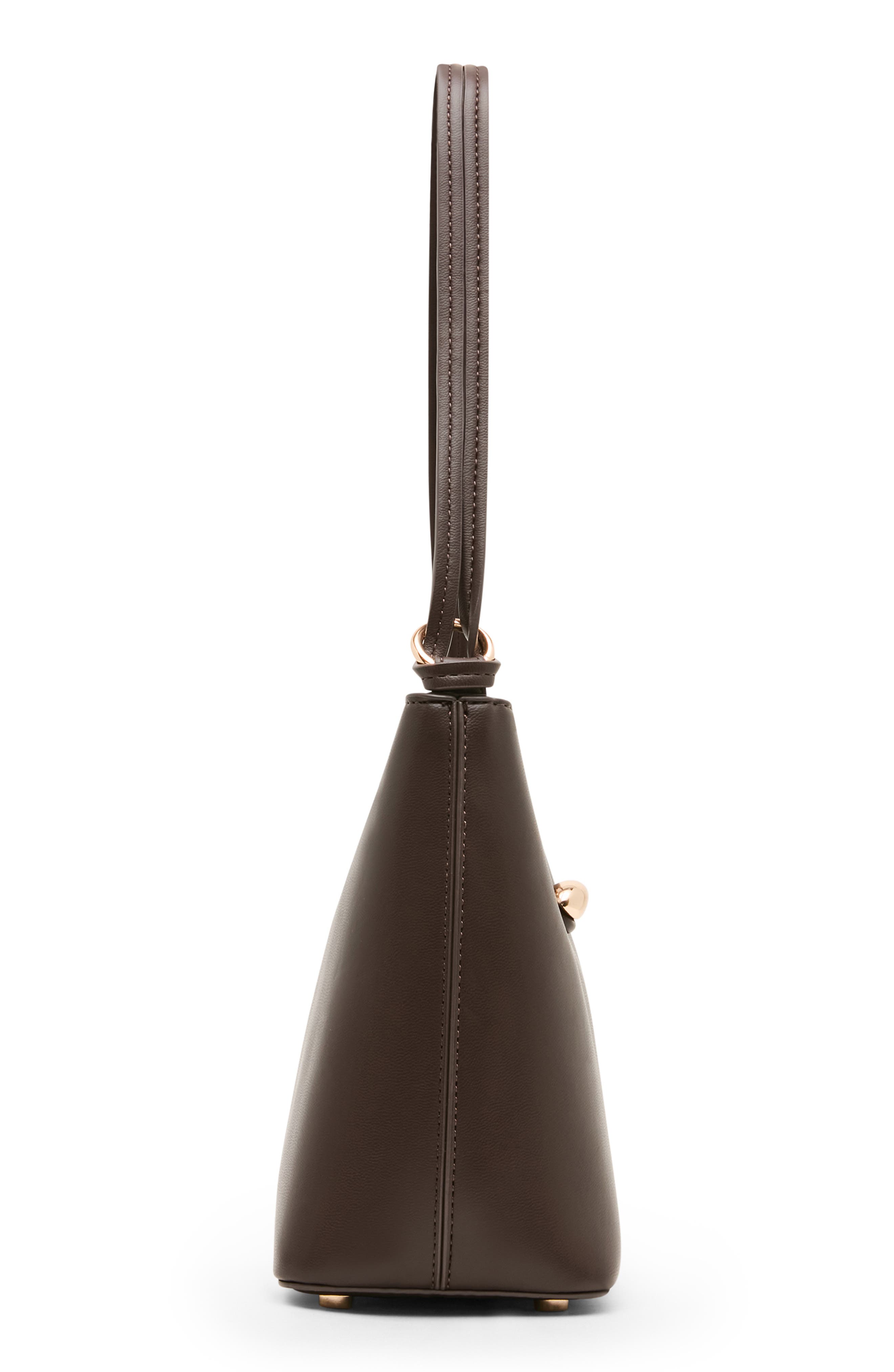Small Faux Leather Bucket Bag, Alternate, color, ESPRESSO