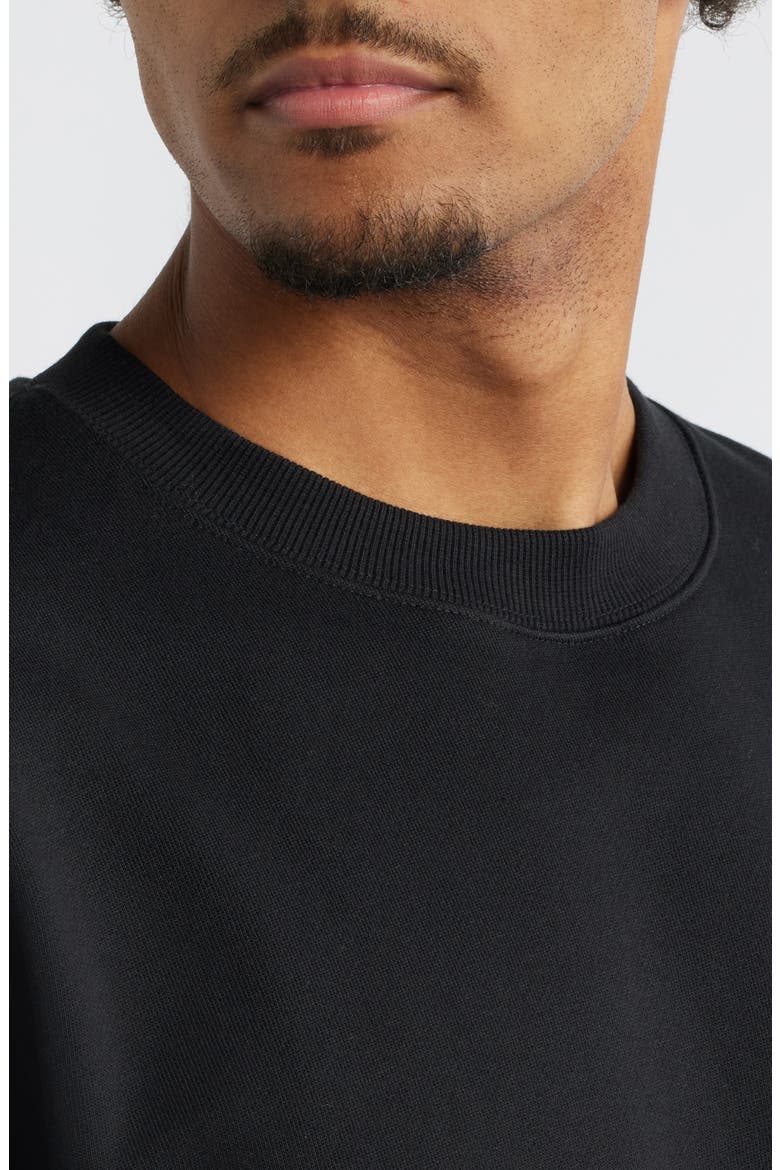 Utility Pocket Cotton Fleece Crewneck Sweatshirt, Alternate, color, BLACK