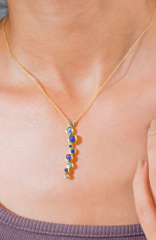 Ys Gems Iolite & Blue Topaz Pendant Necklace In Blue