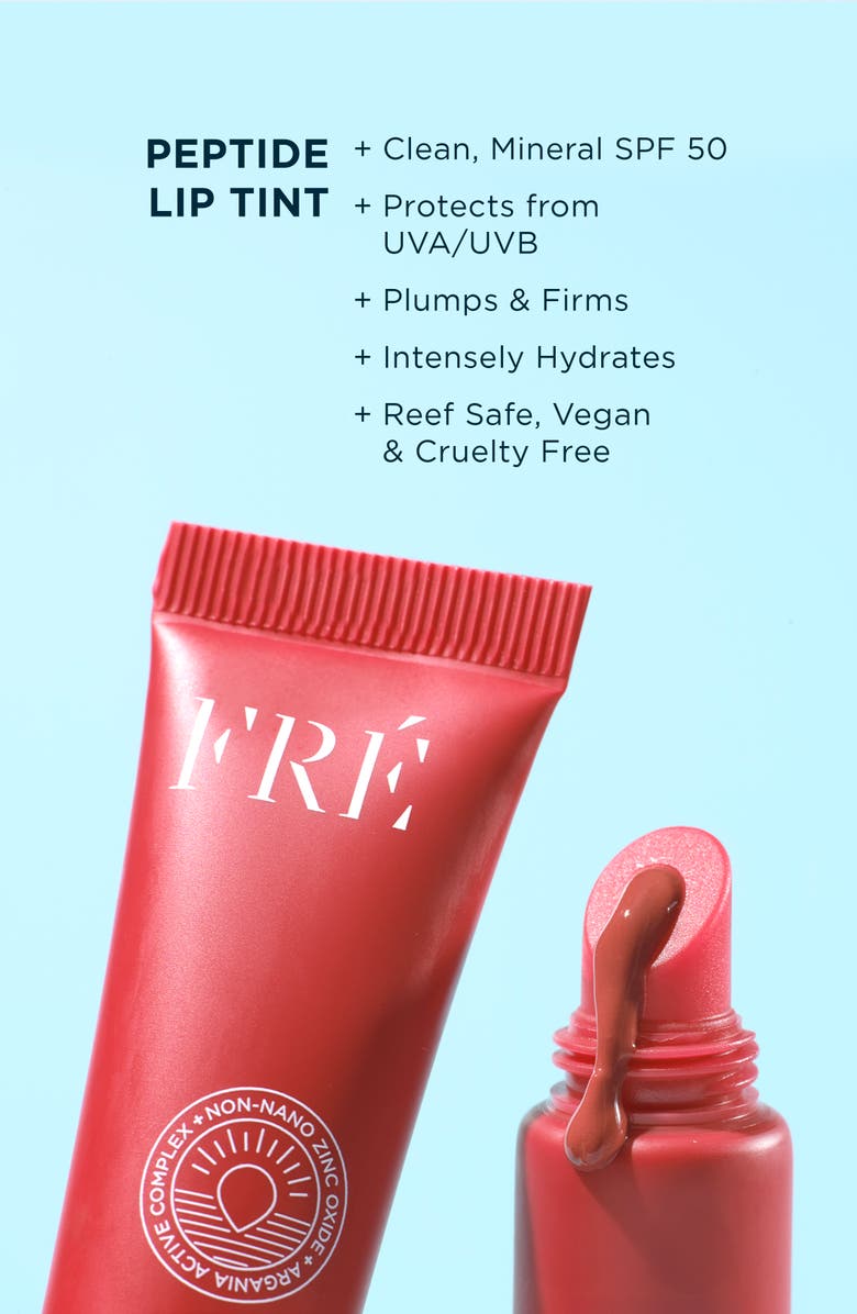 FRÉ Skincare PLUMP ME Peptide Lip Tint Mineral SPF 30, Alternate, color, Monaco (Red Coral)