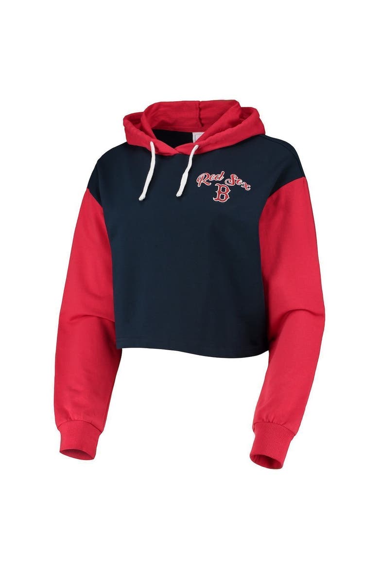 Women's FOCO Navy/Red Boston Red Sox Color-Block Pullover Hoodie & Shorts Lounge Set, Alternate, color, Navy