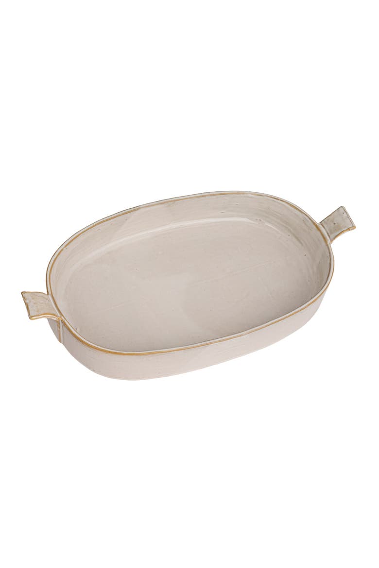 Classic Elegance Stoneware Baker with Handles, White, Main, color, White