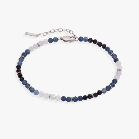 Clear Quartz Semi-Precious Beaded Anklet