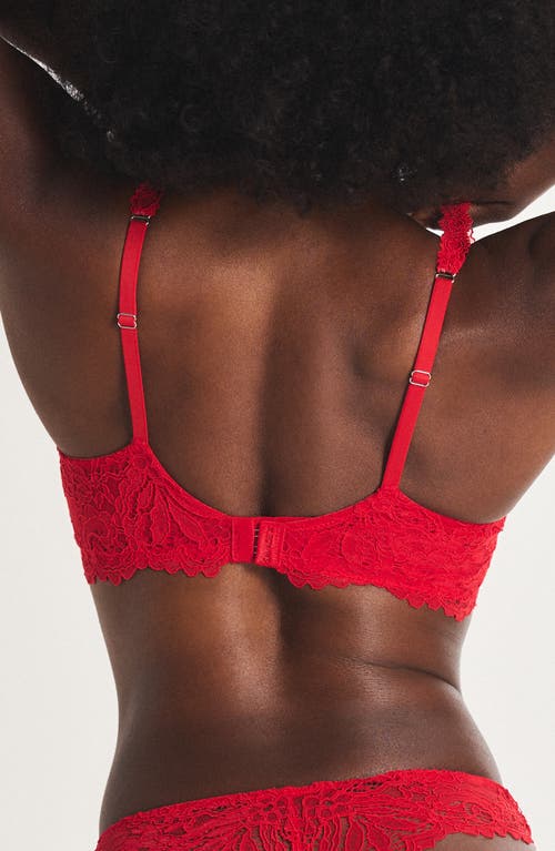 Savage X Fenty Romantic Corded Lace Unlined Underwire Bra In Red