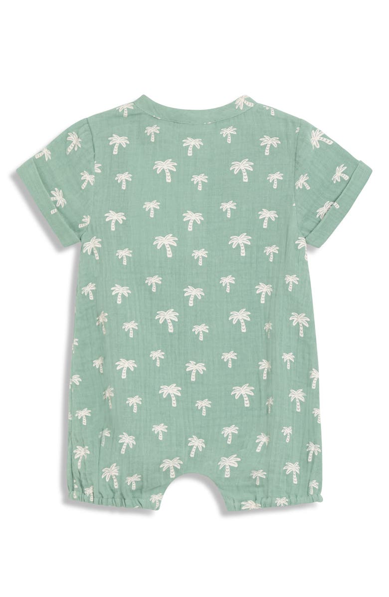 JOJO MAMAN BEBE Cotton Gauze Romper & Hat Set, Alternate, color, Khaki