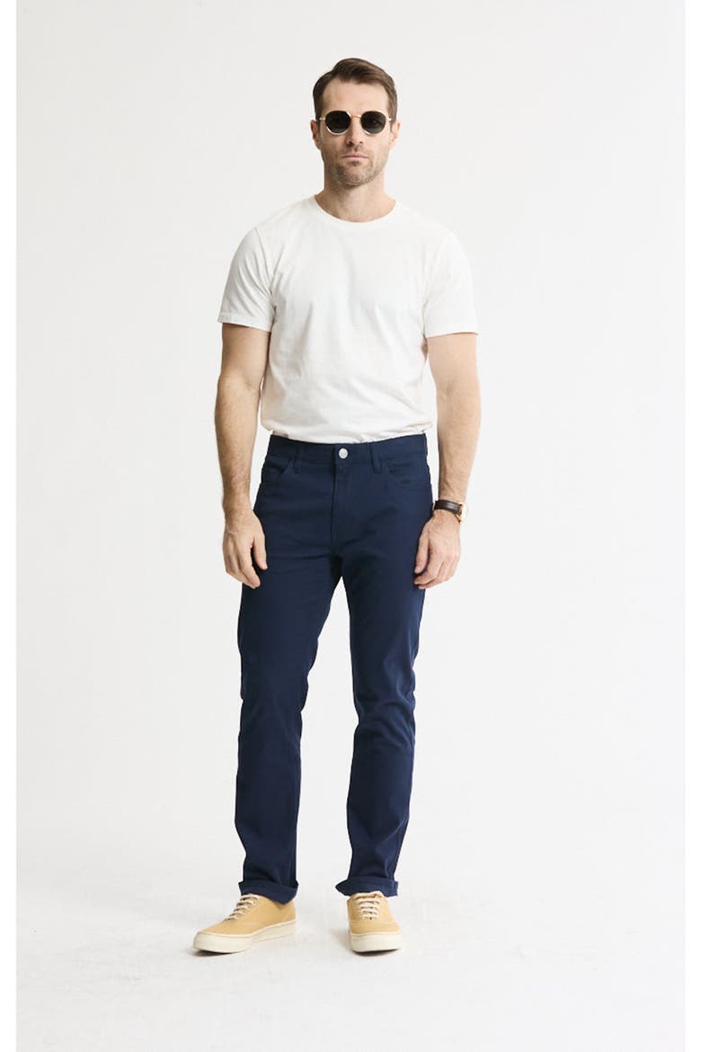 Cotton Silk Blend Stretch 5-Pocket Pants, Alternate, color, Navy