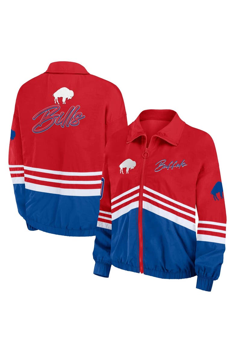 Women's WEAR by Erin Andrews Red Buffalo Bills Vintage Throwback Windbreaker Full-Zip Jacket, Alternate, color, Red