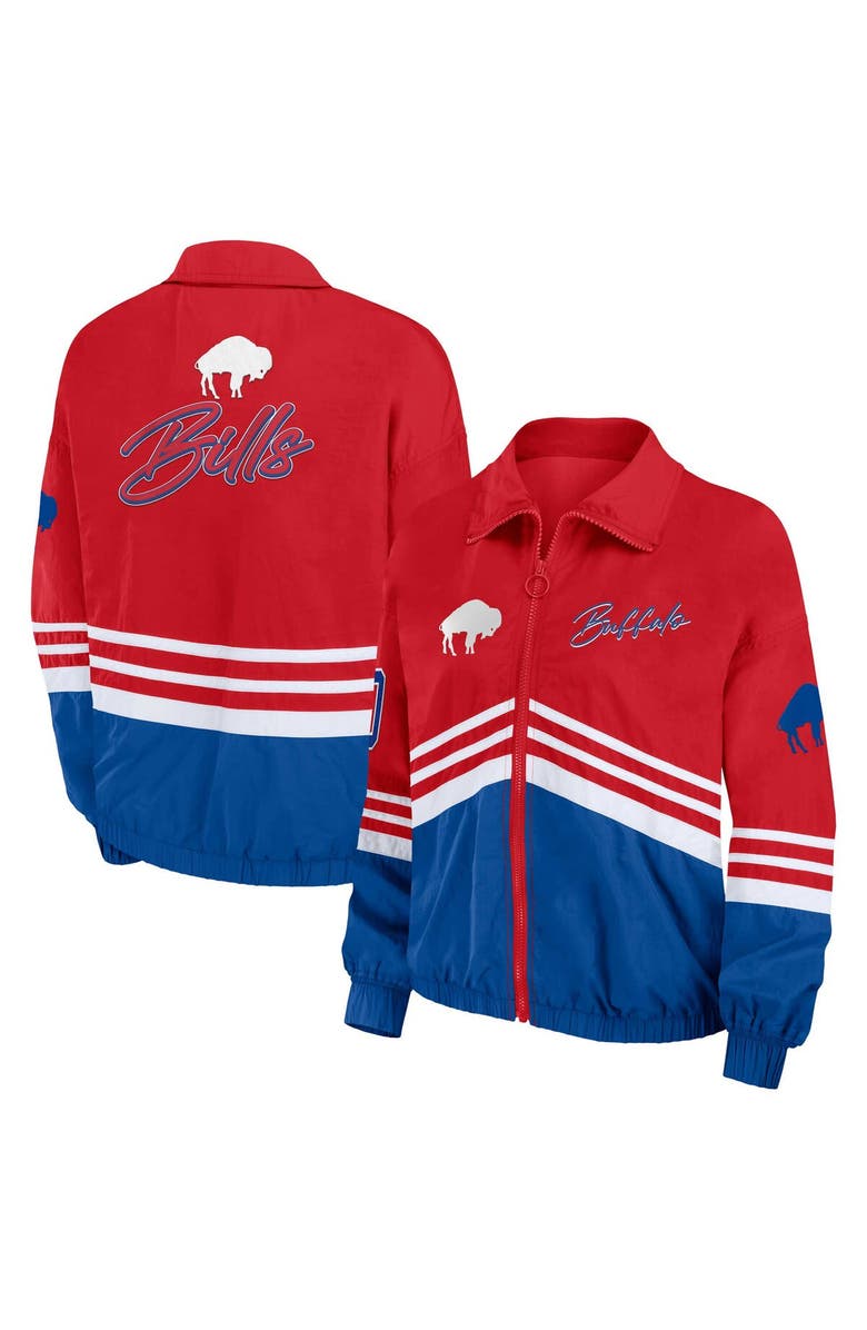 WEAR by Erin Andrews Women's WEAR by Erin Andrews Red Buffalo Bills Vintage Throwback Windbreaker Full-Zip Jacket, Alternate, color, Red