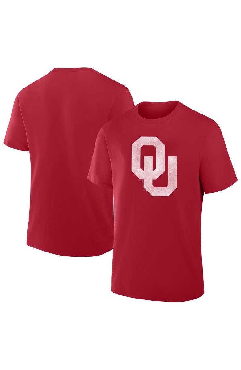 FANATICS Men's Fanatics Crimson Oklahoma Sooners Big & Tall Distressed Vintage Logo T-Shirt, Alternate, color, Crimson