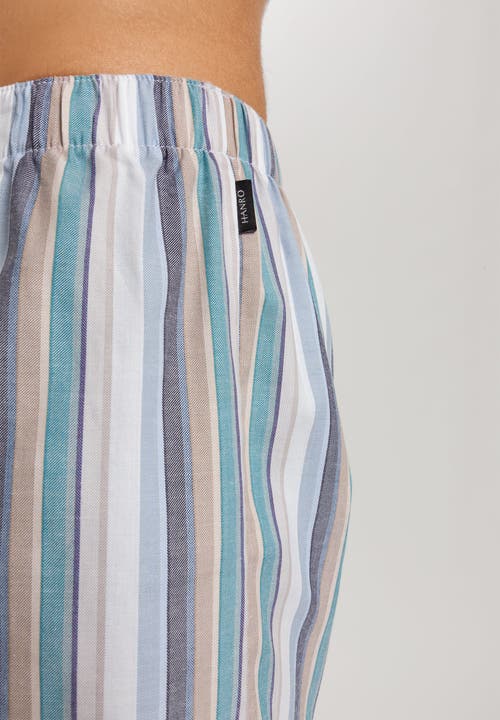 Hanro Fancy Woven Boxer In Atlantic Stripe