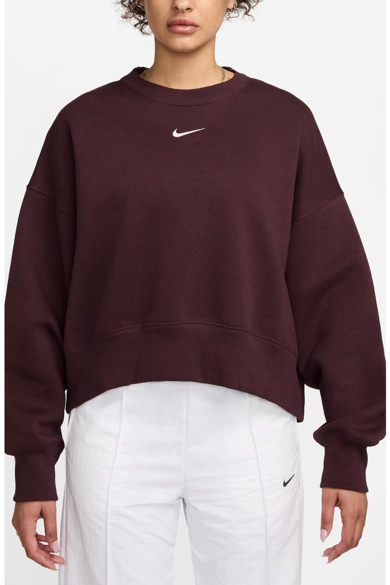 Phoenix Fleece Crewneck Sweatshirt, Main, color, BURGUNDY CRUSH/SAIL