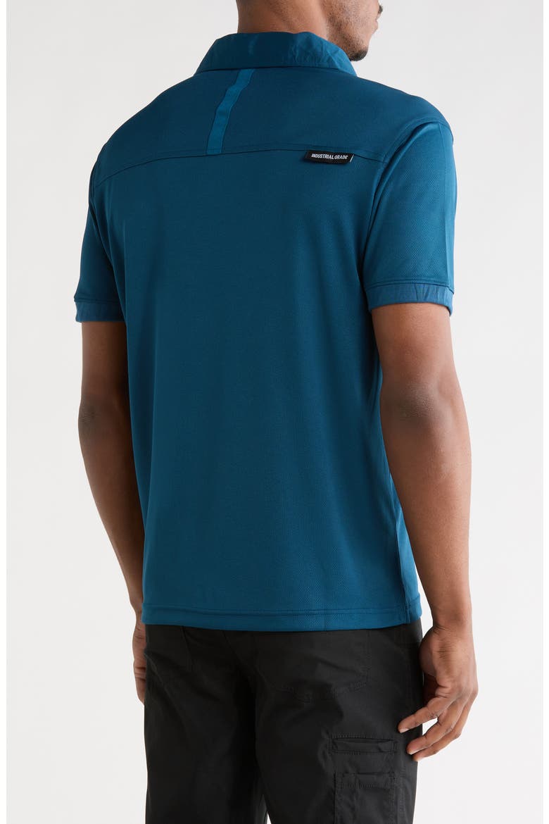 Grid Jacquard Polo, Alternate, color, TEAL