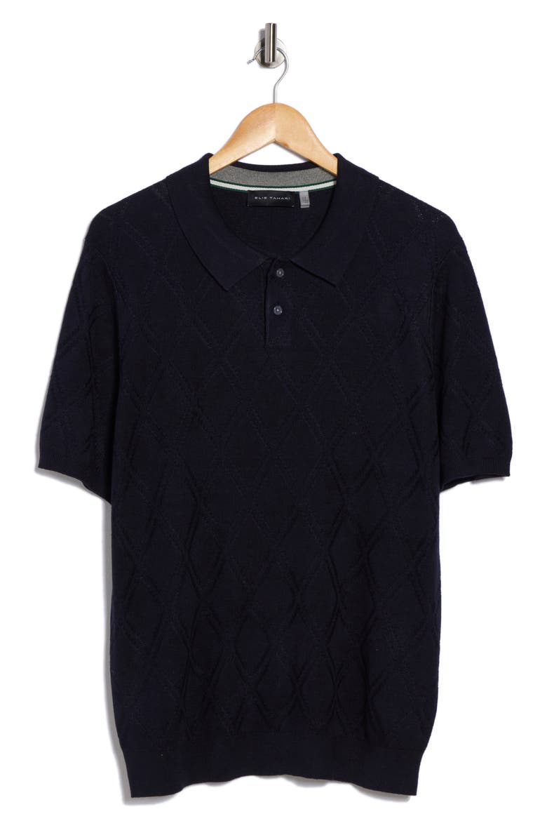 【即完売品】TTT_MSW DIAMOND KNIT POLO Black XL Diamond Knit Polo (Men) | Nordstromrack