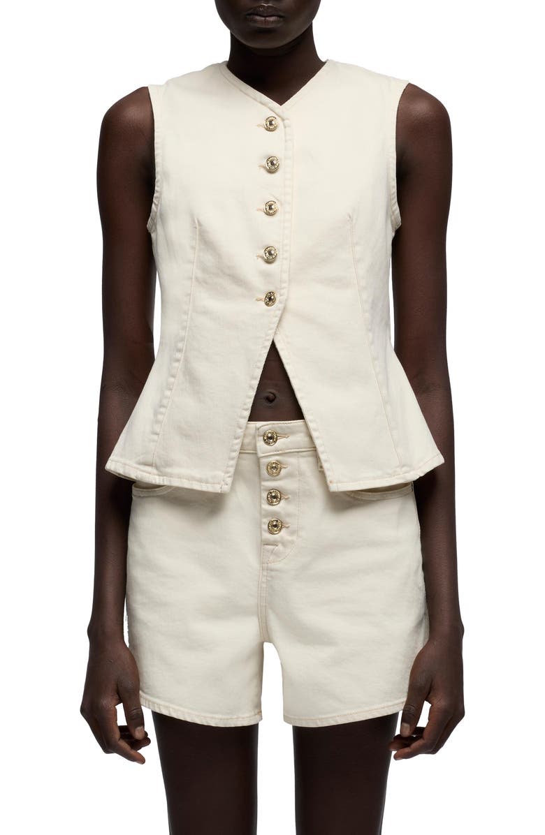 7 For All Mankind Lady Denim Vest, Main, color, Moondust