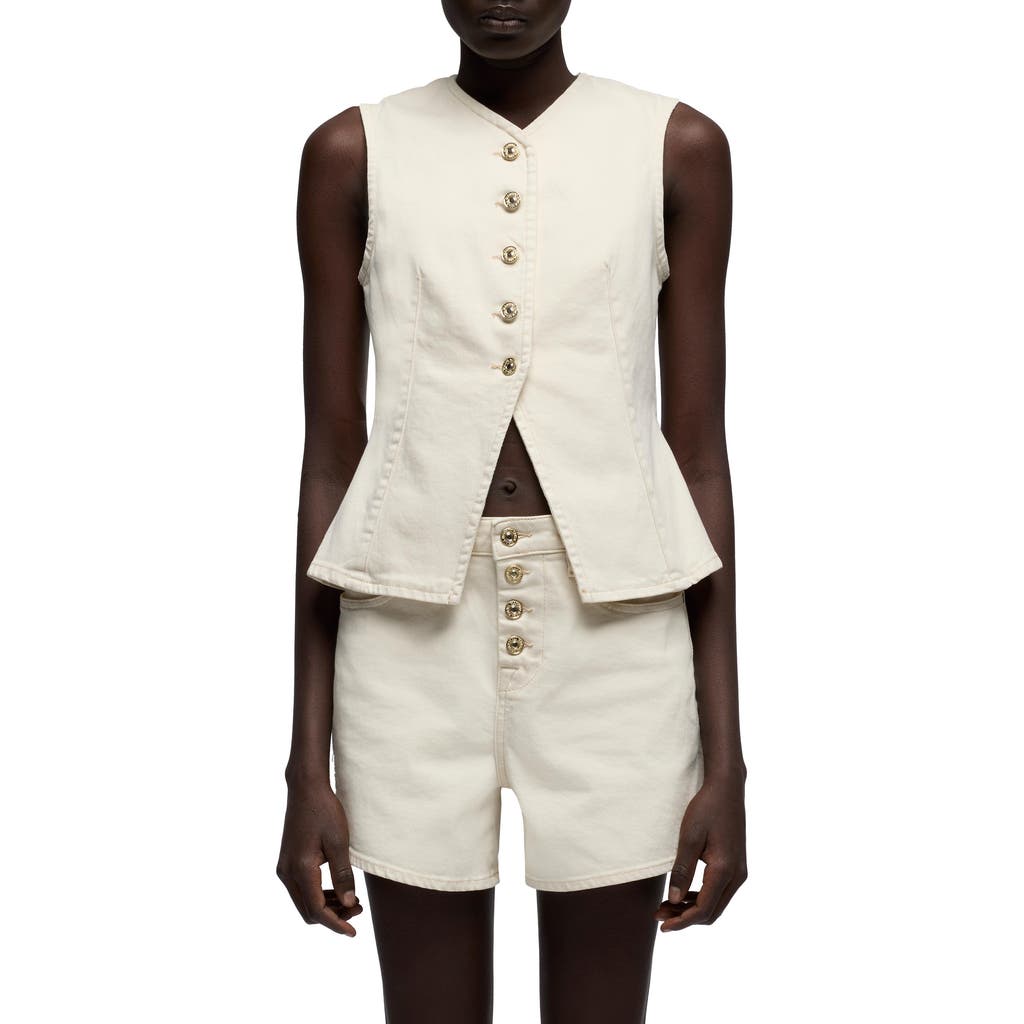 7 For All Mankind Lady Denim Vest in Moondust at Nordstrom, Size X-Large