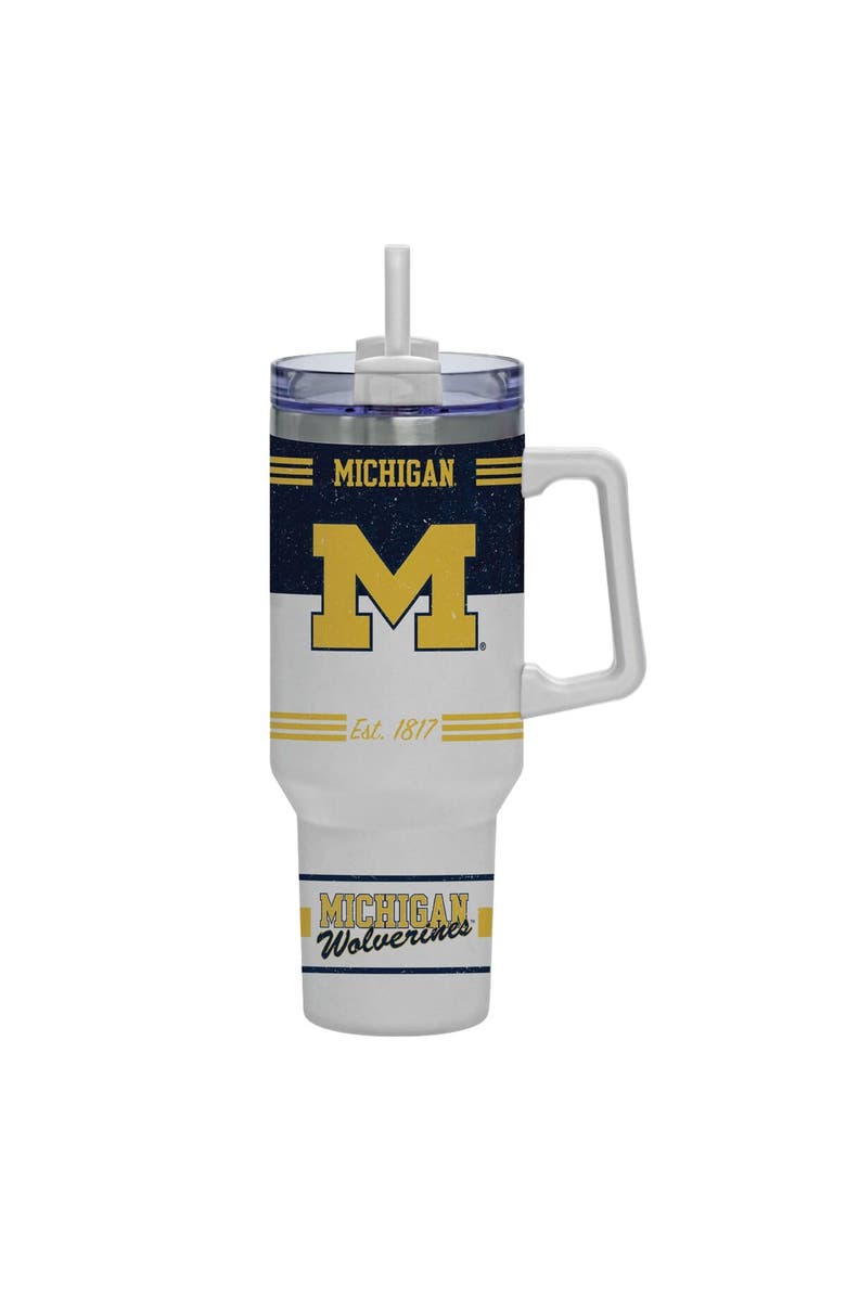 INDIGO FALLS Michigan Wolverines 40oz. Rocky Vintage Tumbler, Main, color, White
