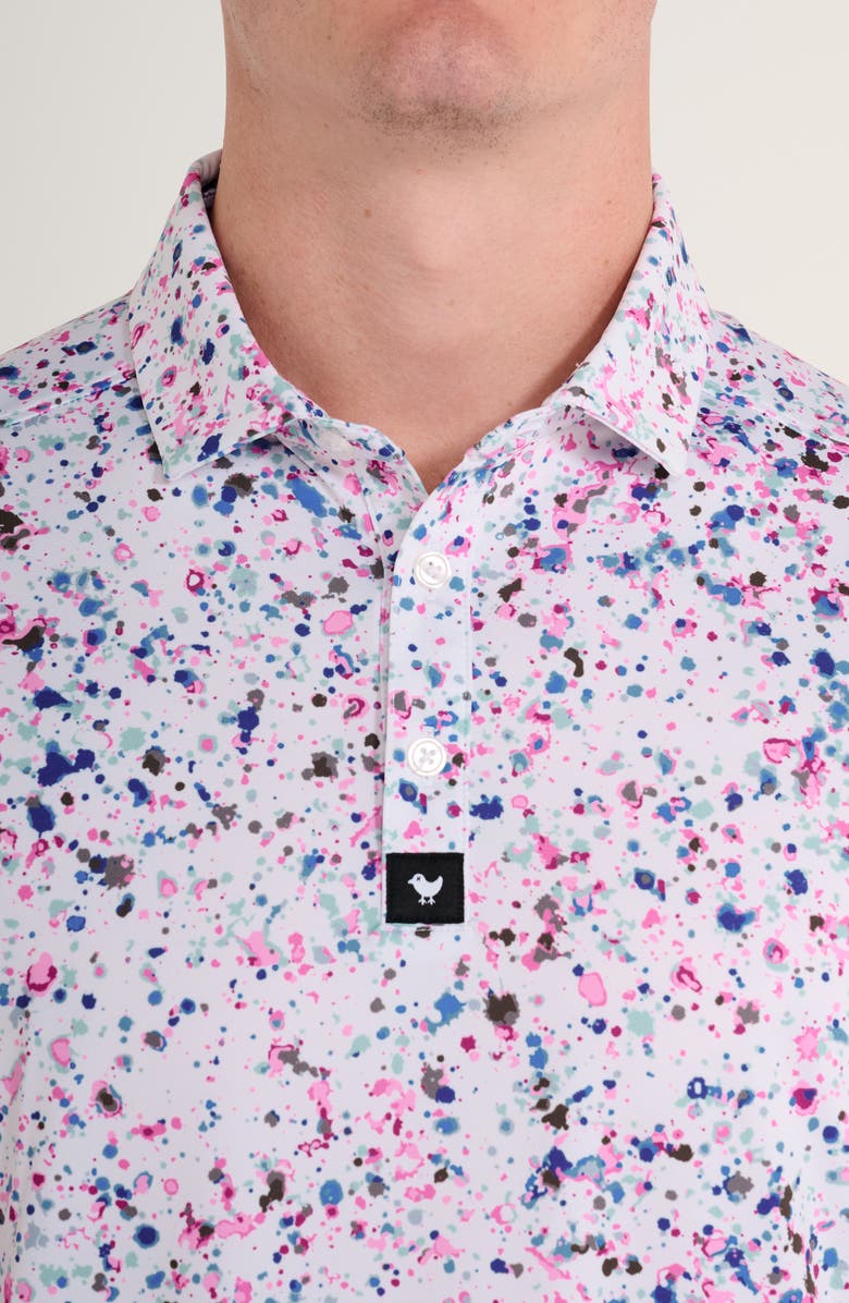 Bad Birdie Core Paint Splatter Performance Golf Polo, Alternate, color, Paint Splatter
