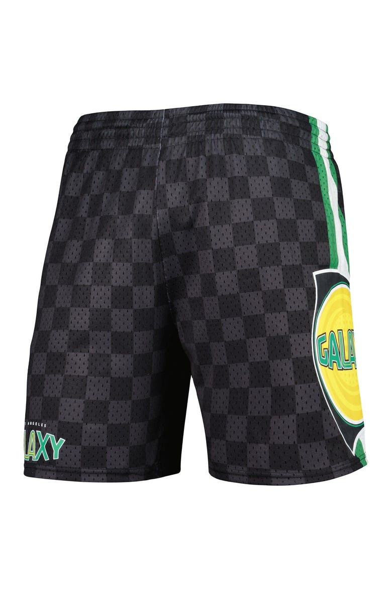 Men's Mitchell & Ness Black LA Galaxy City Mesh Shorts, Alternate, color, Black